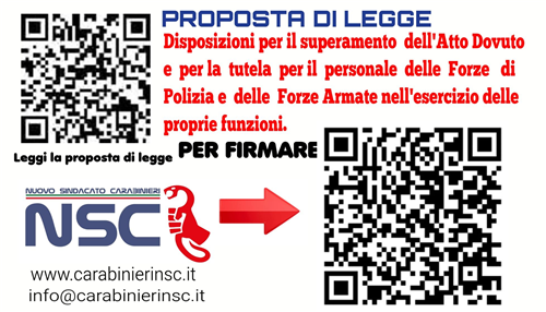 Pproposta di legge di iniziativa popolare disposizioni per il superamento dell'"atto dovuto" e per la tutela del personale delle forze di polizia e delle forze armate nell'esercizio delle proprie funzioni